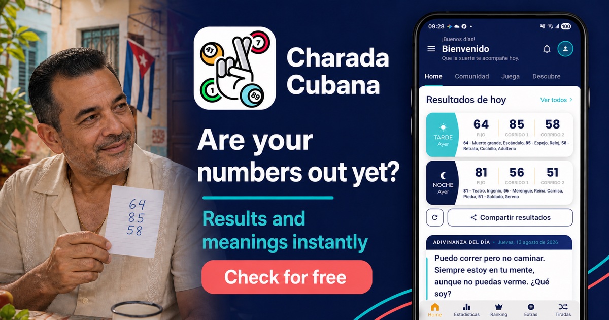 Charada Cubana mobile app interface and product presentation