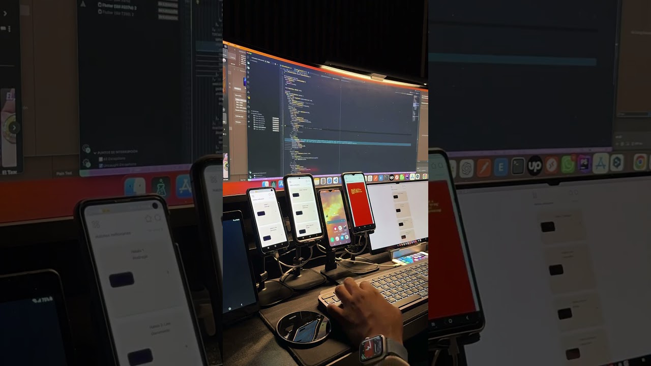 Flutter application being tested on multiple real devices